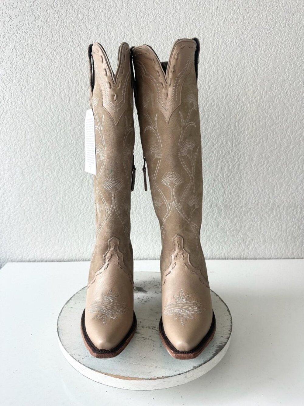 Lane Tessa Knee High Machiatto Cowboy Boots Western Cowgirl Tall Snip Toe Size 7 - Picture 2 of 12